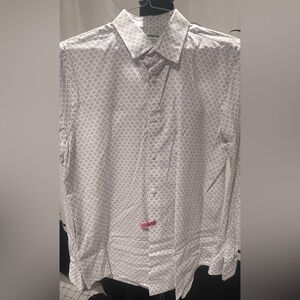 Express Men’s White Geometric Pattern Shirt